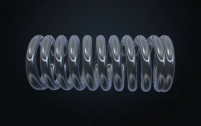 Render 3D de mola de compressão