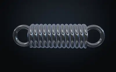 Render 3D de mola de tração